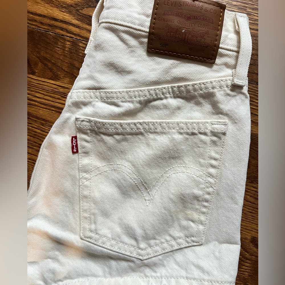 Levi's Cream Denim Jean Shorts